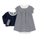 BABY GIRLS' S/S DRESS & CARDIGAN