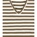 WOMENS' V-NECK STRIPED T-SHIRT