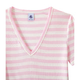 WOMENS' V-NECK STRIPED T-SHIRT