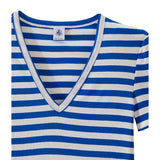 WOMENS' V-NECK STRIPED T-SHIRT