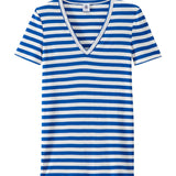 WOMENS' V-NECK STRIPED T-SHIRT