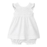 BABY GIRLS' SLEEVELESS SMOCKED DRESS & BLOOMER SET