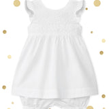 BABY GIRLS' SLEEVELESS SMOCKED DRESS & BLOOMER SET