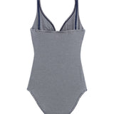 WOMENS' PINSTRIPED STRAPPY BODYSUIT