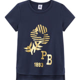 GIRLS' GOLD PRINT T-SHIRT