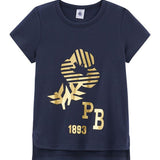GIRLS' GOLD PRINT T-SHIRT