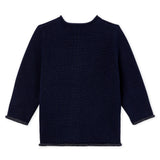 BABIES' KNITTED CARDIGAN WITH LUREX TRIM