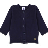 BABIES' KNITTED CARDIGAN WITH LUREX TRIM