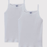 2 PACK GIRLS' OPENWORK KNIT SINGLETS