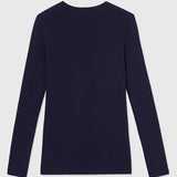 WOMENS' CREW L/S T-SHIRT - NAVY