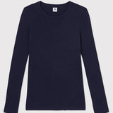 WOMENS' CREW L/S T-SHIRT - NAVY