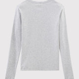 WOMENS' CREW L/S T-SHIRT - LIGHT GREY