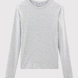 WOMENS' CREW L/S T-SHIRT - LIGHT GREY