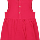 BABY GIRLS' FUCHSIA LINEN DRESS