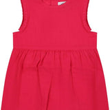 BABY GIRLS' FUCHSIA LINEN DRESS