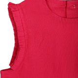 BABY GIRLS' FUCHSIA LINEN DRESS