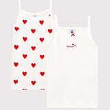 2 PACK TODDLER GIRLS' HEART SINGLETS