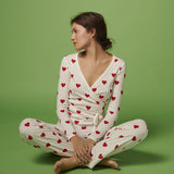 WOMENS' RED HEART WRAPOVER CARDIGAN