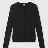 WOMENS' ICONIC COTTON CARDIGAN - BLACK