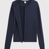 WOMENS' ICONIC COTTON CARDIGAN - NAVY