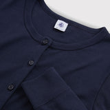 WOMENS' ICONIC COTTON CARDIGAN - NAVY