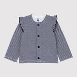 BABY GIRLS' TUBE KNIT STRIPED CARDIGAN