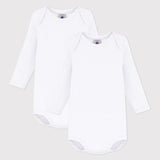 2 PACK BABIES' WHITE L/S BODYSUITS