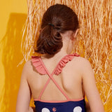 GIRLS' POLKA DOT ONE PIECE SWIMSUIT