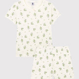 TODDLER GIRLS' COTTON & LINEN BLEND SHORT PYJAMAS