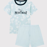 BOYS' BLUE HAWAIIAN SHORT PYJAMAS