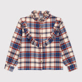 GIRLS' CHECKED BLOUSE