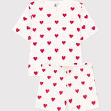 TEEN GIRL RED HEART SHORT PYJAMAS