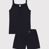 WOMENS' PLAIN COTTON & LYOCELL SHORT PYJAMAS