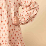 GIRLS' FLORAL PRINT MUSLIN DRESS