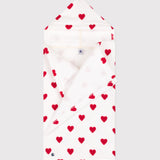 BABIES' TERRY HEART BATH CAPE