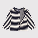 BABIES' STRIPY TUBE KNIT CARDIGAN