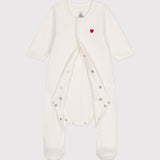BABIES' VELOUR HEART ROMPER