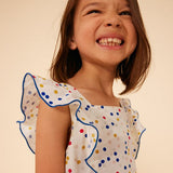 GIRLS' SPOTTY POPLIN DRESS