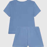 GIRLS' PLAIN OPENWORK SHORT PYJAMAS