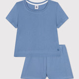 GIRLS' PLAIN OPENWORK SHORT PYJAMAS