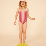TODDLER GIRLS' CANDY STRIPED BATHERS