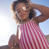 TODDLER GIRLS' CANDY STRIPED BATHERS