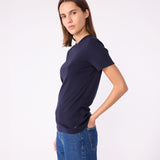 WOMENS' NAVY CREW L/S T-SHIRT