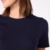 WOMENS' NAVY CREW L/S T-SHIRT