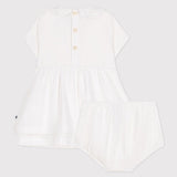 BABY GIRLS' COTTON PIQUE DRESS & BLOOMER SET