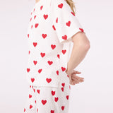 TEEN GIRL RED HEART SHORT PYJAMAS