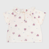 BABY GIRLS' STRIPED HEART BLOUSE