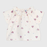 BABY GIRLS' STRIPED HEART BLOUSE