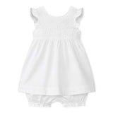 BABY GIRLS' SLEEVELESS SMOCKED DRESS & BLOOMER SET