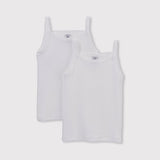 2 PACK GIRLS' WHITE SINGLETS